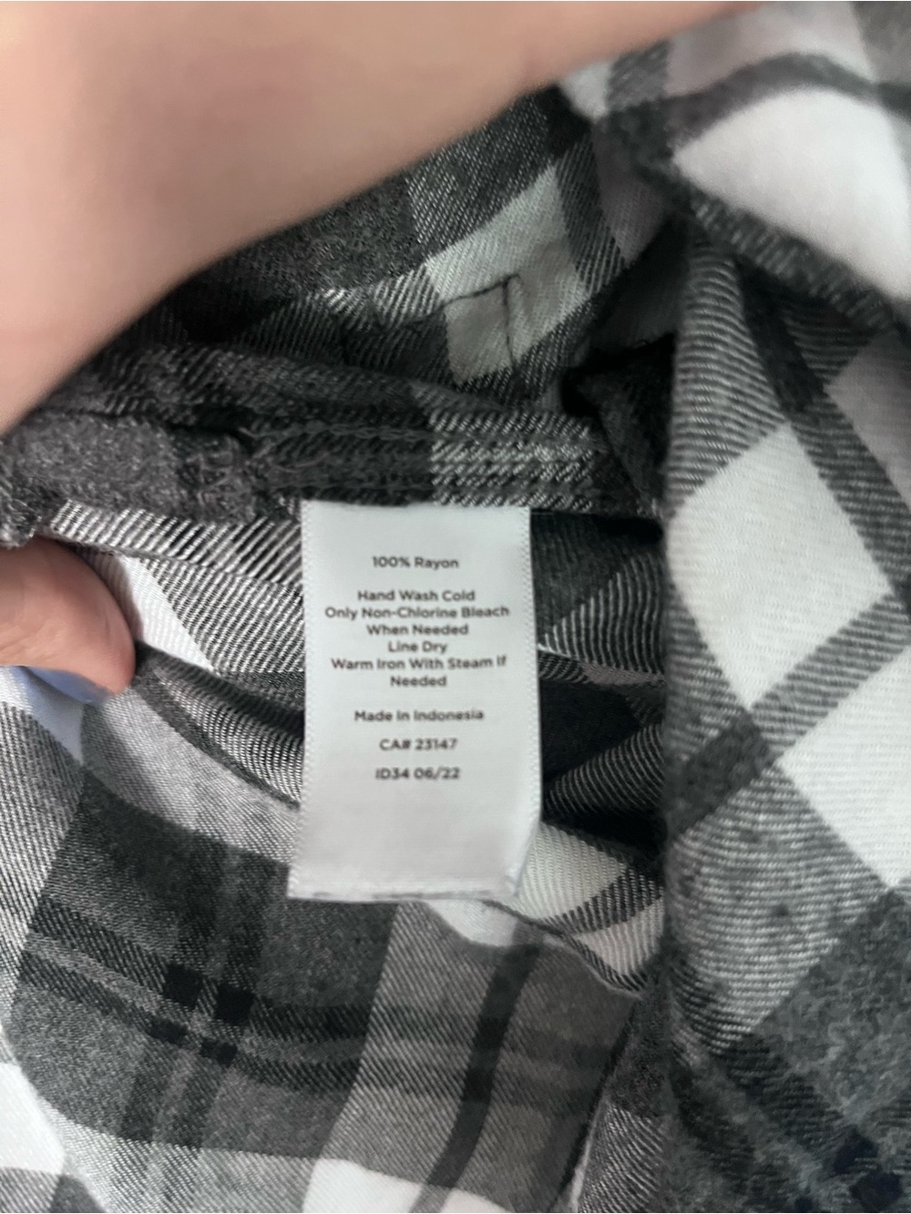 Talbots Black and White Plaid Button-Front Super Soft Flannel Tunic - Picture 4 of 6